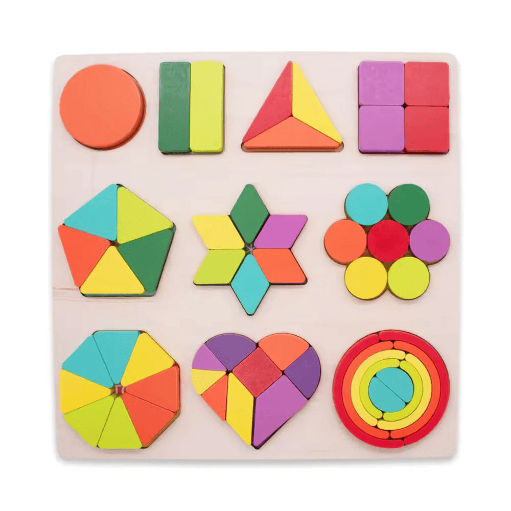 Wooden Geometry Matching Puzzle Set