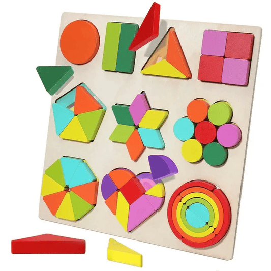 Wooden Geometry Matching Puzzle Set