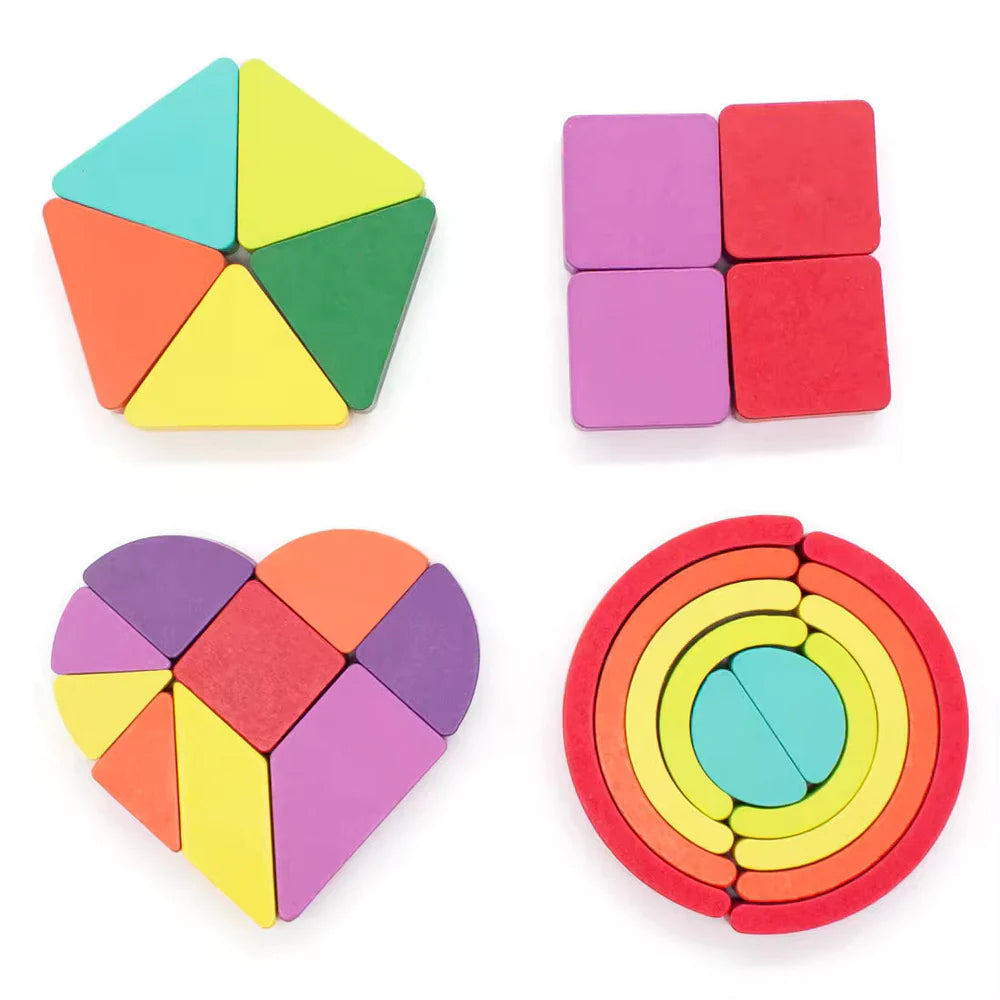 Wooden Geometry Matching Puzzle Set