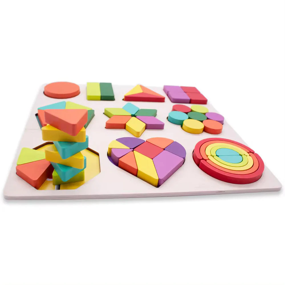 Wooden Geometry Matching Puzzle Set