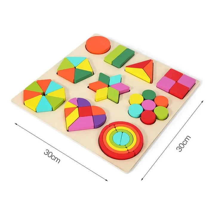 Wooden Geometry Matching Puzzle Set