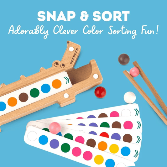 Wooden Crocodile Snap N Sort Color Sorting Toy