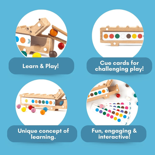 Wooden Crocodile Snap N Sort Color Sorting Toy