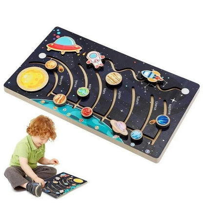Wooden Solar System Busy Board Fundamental Learning
