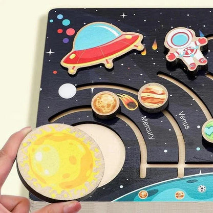 Wooden Solar System Busy Board Fundamental Learning