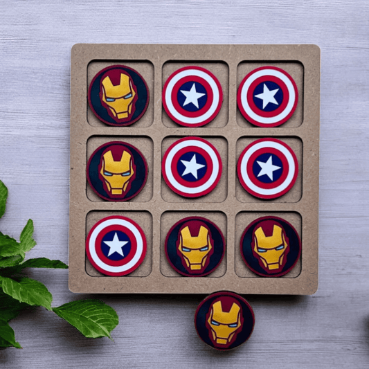 Wooden Tic Tac Toe Game - Classic Strategy and Logic Game