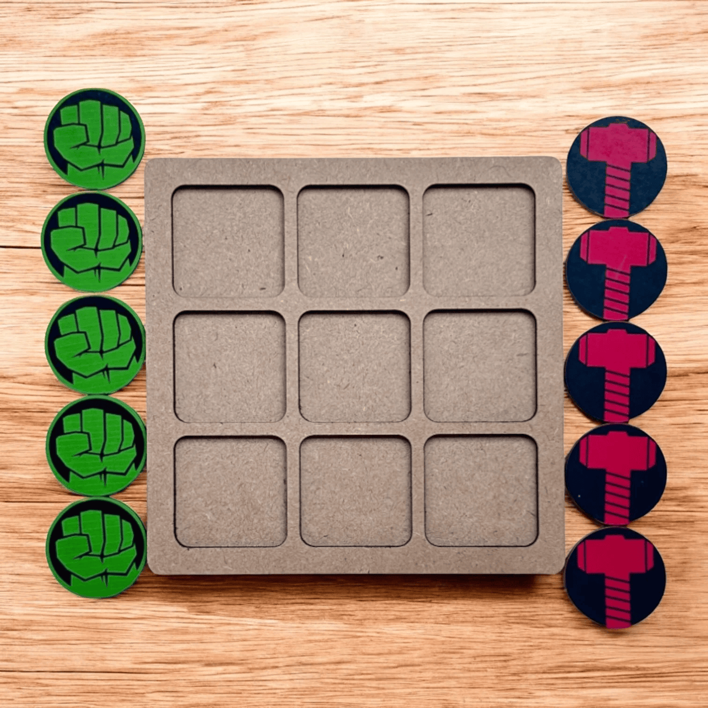 Wooden Tic Tac Toe Game - Classic Strategy and Logic Game
