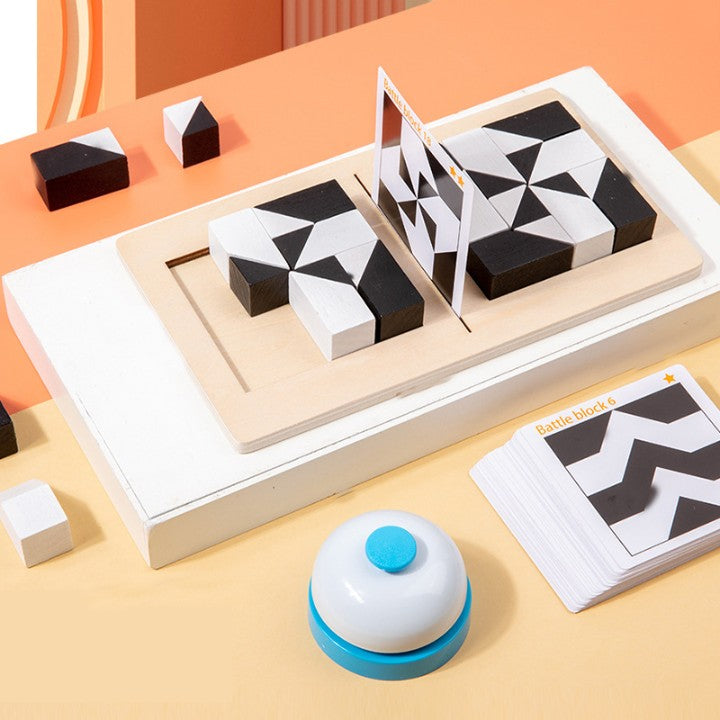 Wooden Brain Teaser with 80 Challenges - STEM Logic Game