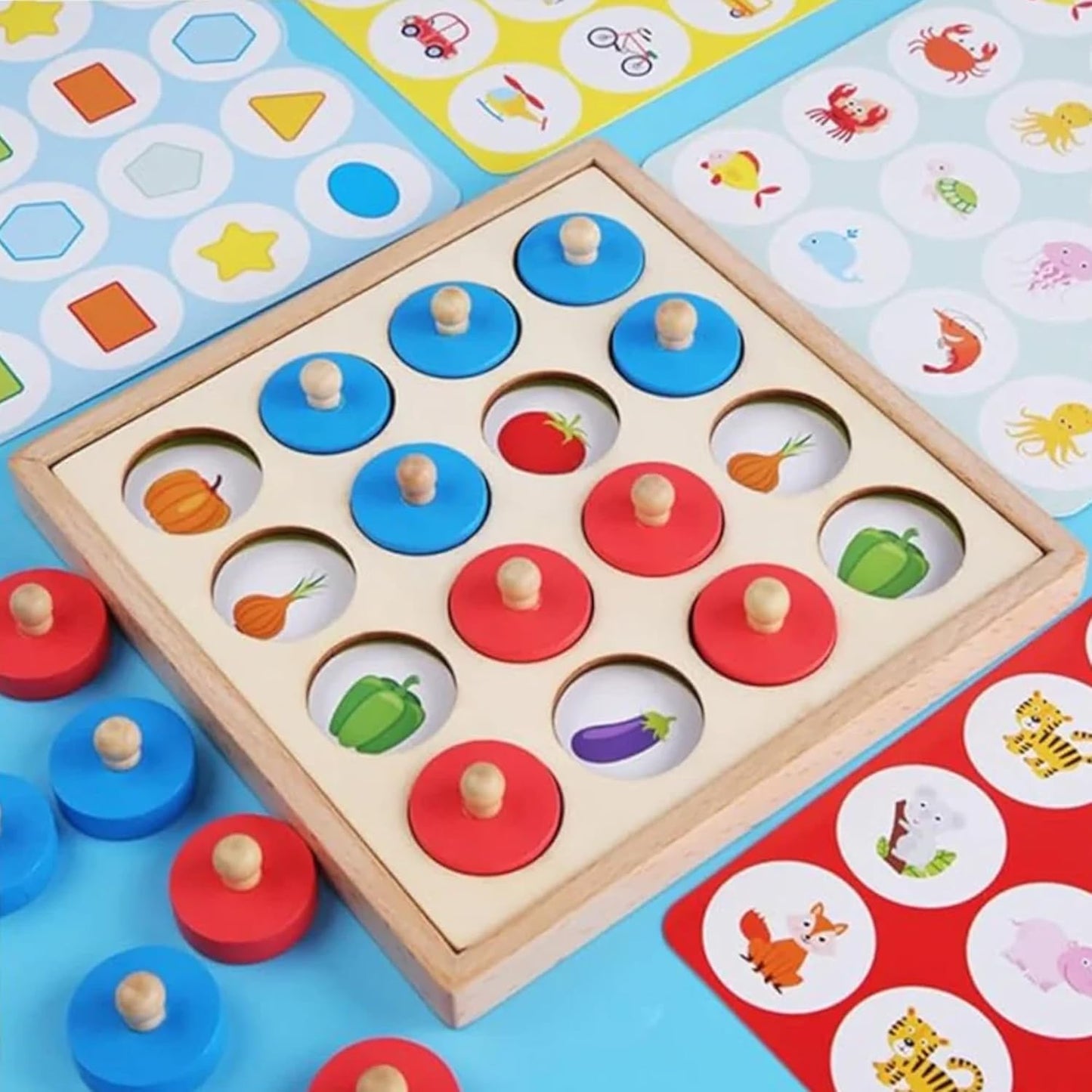 Peek-a-Boo Memory Box – Wooden Matching Game