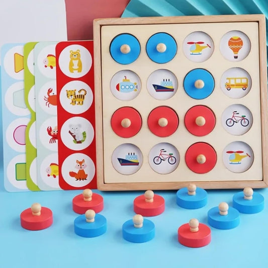 Peek-a-Boo Memory Box – Wooden Matching Game