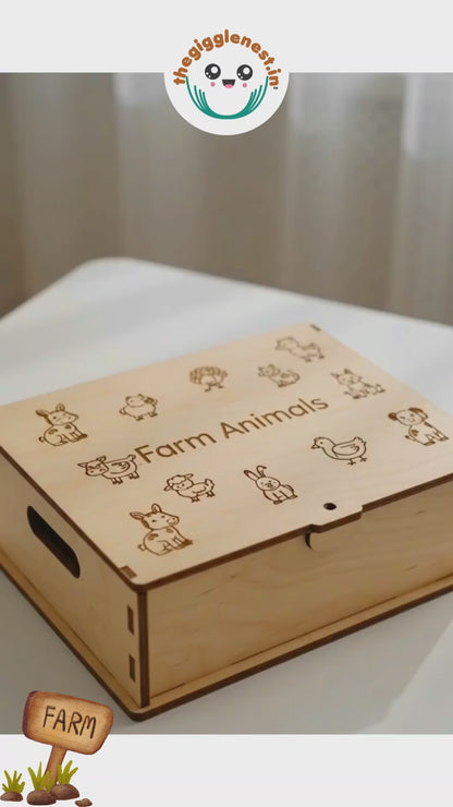 Montessori Farm Animals (Set of 14 with storage box)