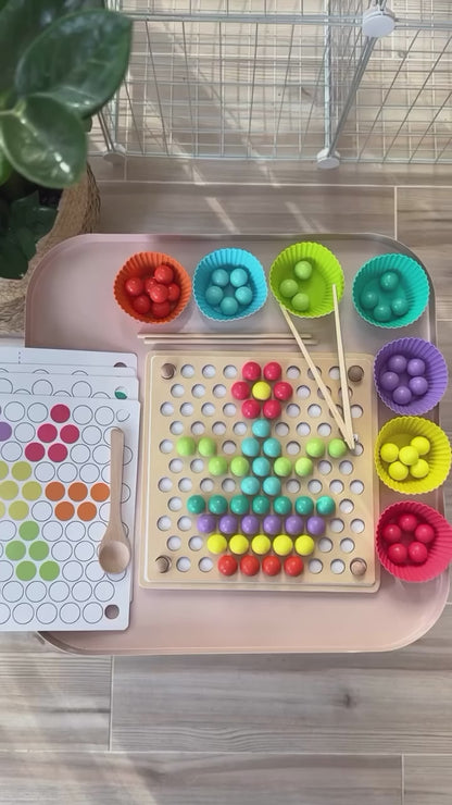 Multifunctional Beads Memory Game - 2-in-1 Wooden Brain Builder